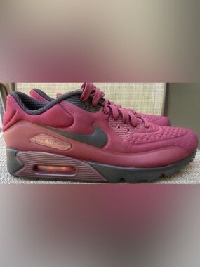 Nike Air Max 90 Ultra Bordeaux Burgundy Red Men's Shoes 845039-600 Sz 9
